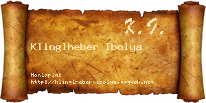 Klinglheber Ibolya névjegykártya